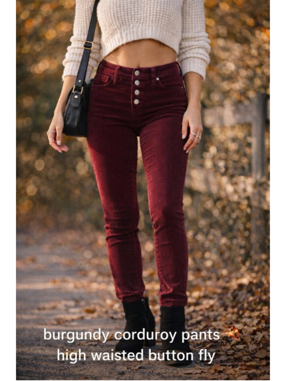 American Eagle Corduroy Pants Burgundy Size 8 High Rise Fall